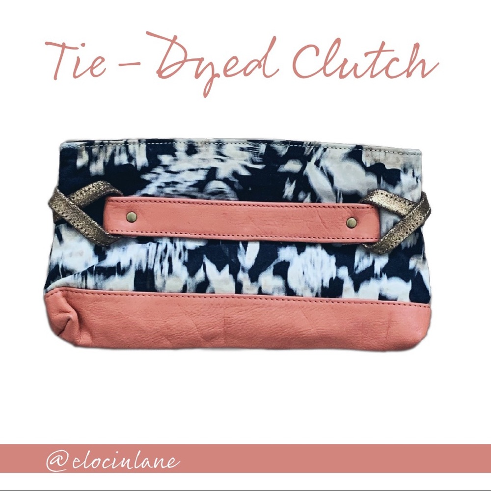 Leather / Fabric Tie Dye Clutch
